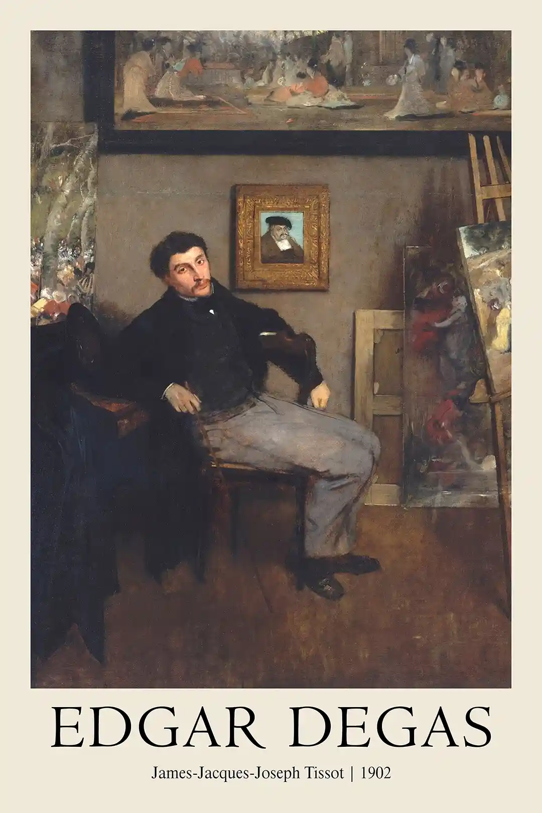 James Tissot's Portrait of Edgar Degas (1868) - Iconic French Masterpiece Poster