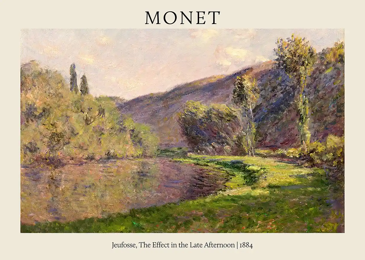 Claude Monet: Jeufosse, The Effect in the Late Afternoon (1884) Impressionist Canvas Print