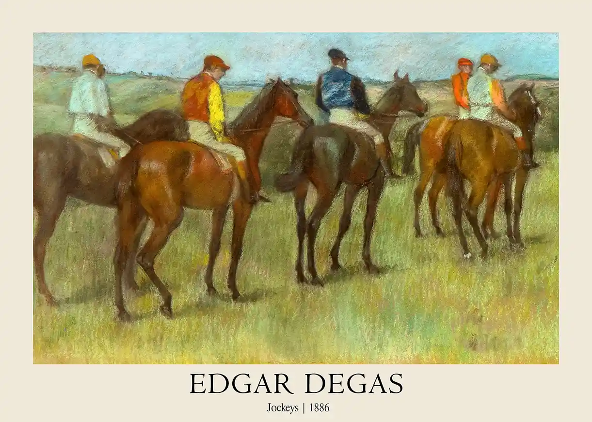 Edgar Degas 'Jockeys' (1886) Fine Art Poster | Classic Impressionist Horse Racing Print