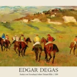 Jockeys on Horseback before Distant Hills, Edgar Degas Art Print