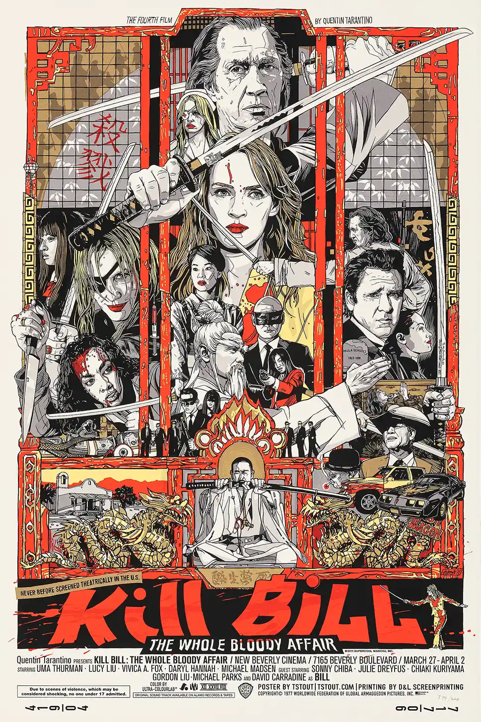 Kill Bill: The Whole Bloody Affair Mondo Poster by Tyler Stout | High-Detail Art Print