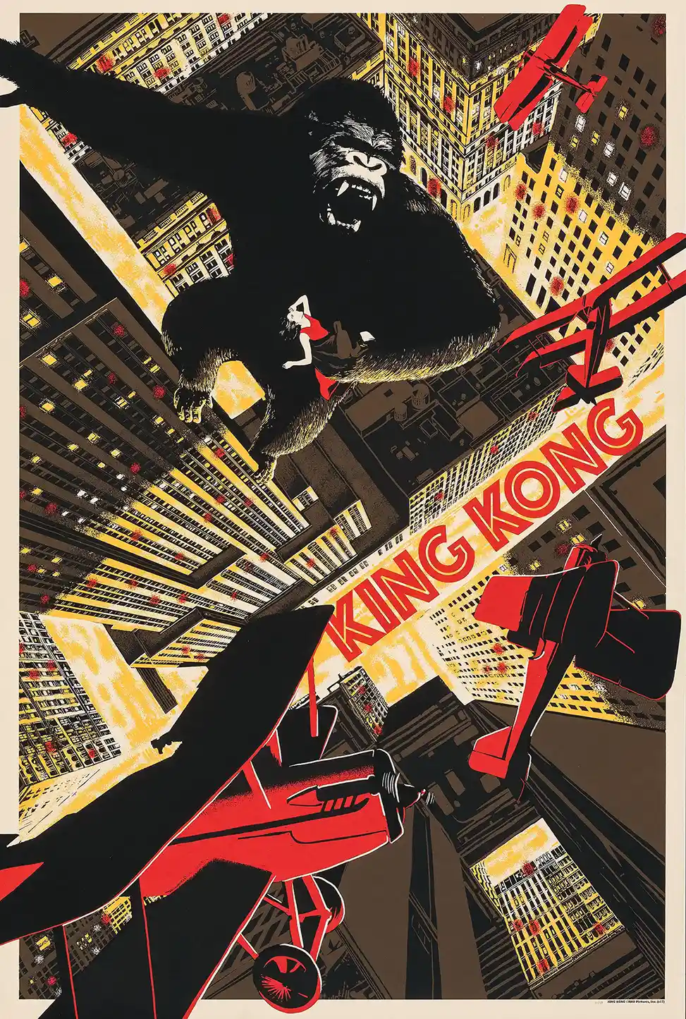 King Kong 1933 Climactic Poster by Chris Thornley - Empire State Building Showdown Art