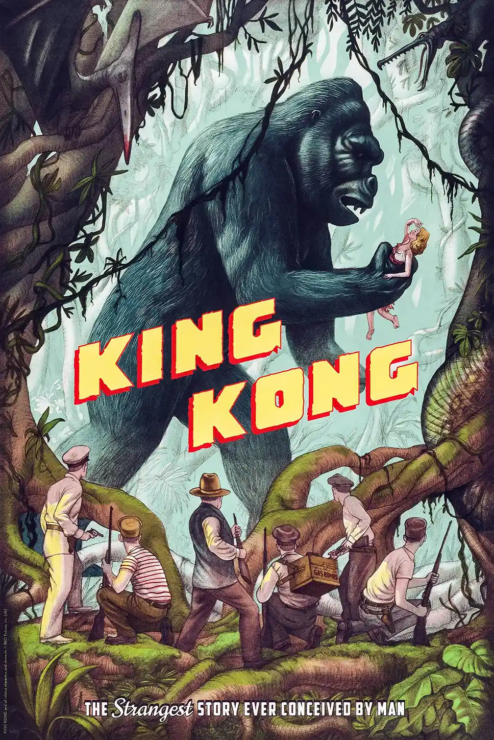 King Kong (2016 Mondo Poster) by Jonathan Burton - Vintage Adventure Art Print