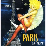 Paris La Nuit Ville Des Folies Art Deco Travel Poster