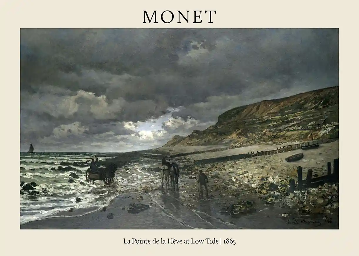Claude Monet - La Pointe de la HĆØve at Low Tide (1865) Classic Art Poster Print