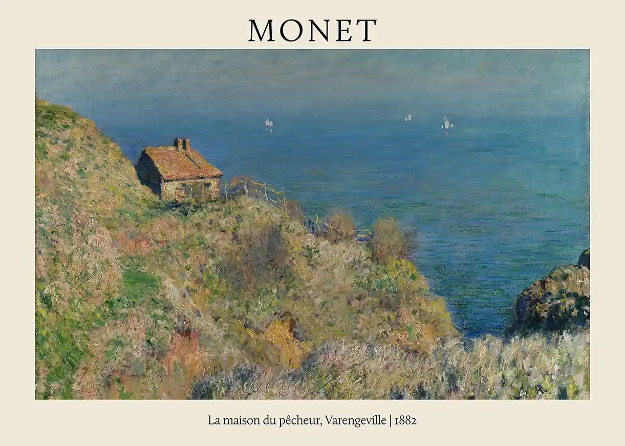 Claude Monet: The Fisherman's House, Varengeville (1882) Impressionist Art Poster