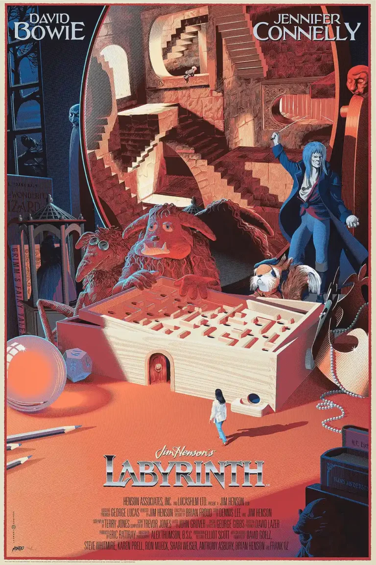 Labyrinth Movie Poster - by Laurent Durieux (Mondo Art Print) ft. David Bowie
