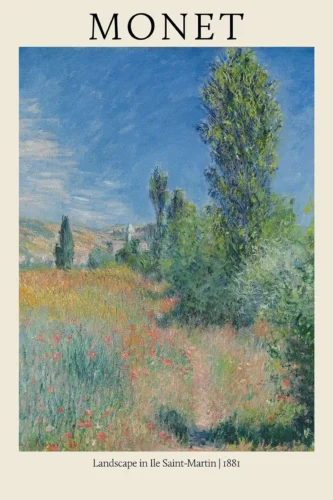 Claude Monet Landscape in Ile Saint-Martin 1881 Impressionist Art Print
