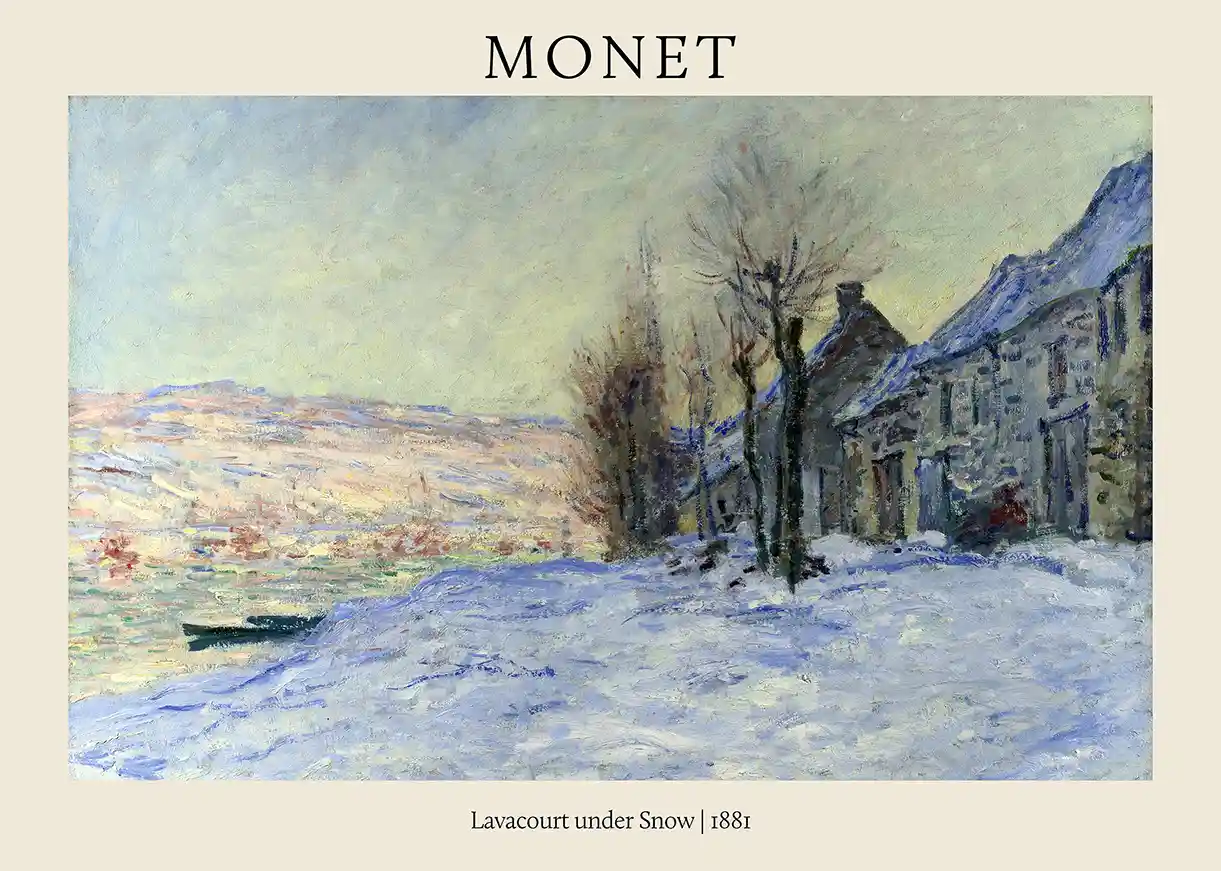 Claude Monet "Lavacourt under Snow" (1881) Impressionist Art Poster Print