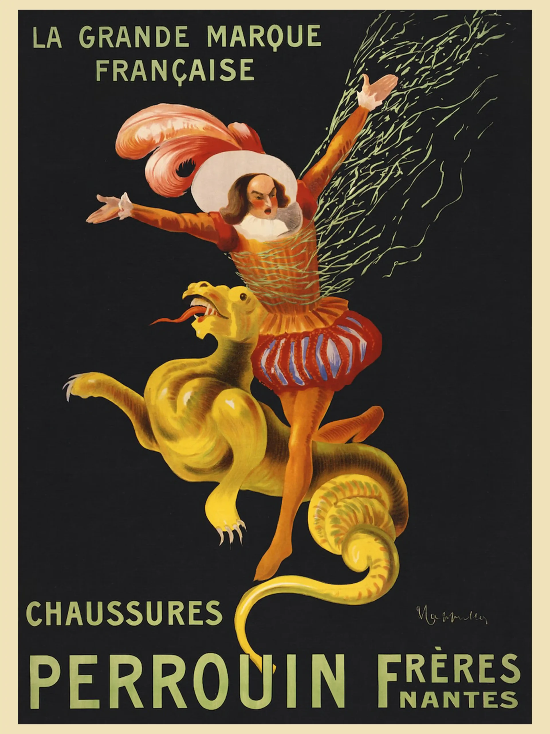 Vintage Perrouin Frères Shoe Poster: La Grande Marque Française Advertising Art