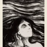 Lovers in the Waves by Edvard Munch 1896 Expressionist Art Print