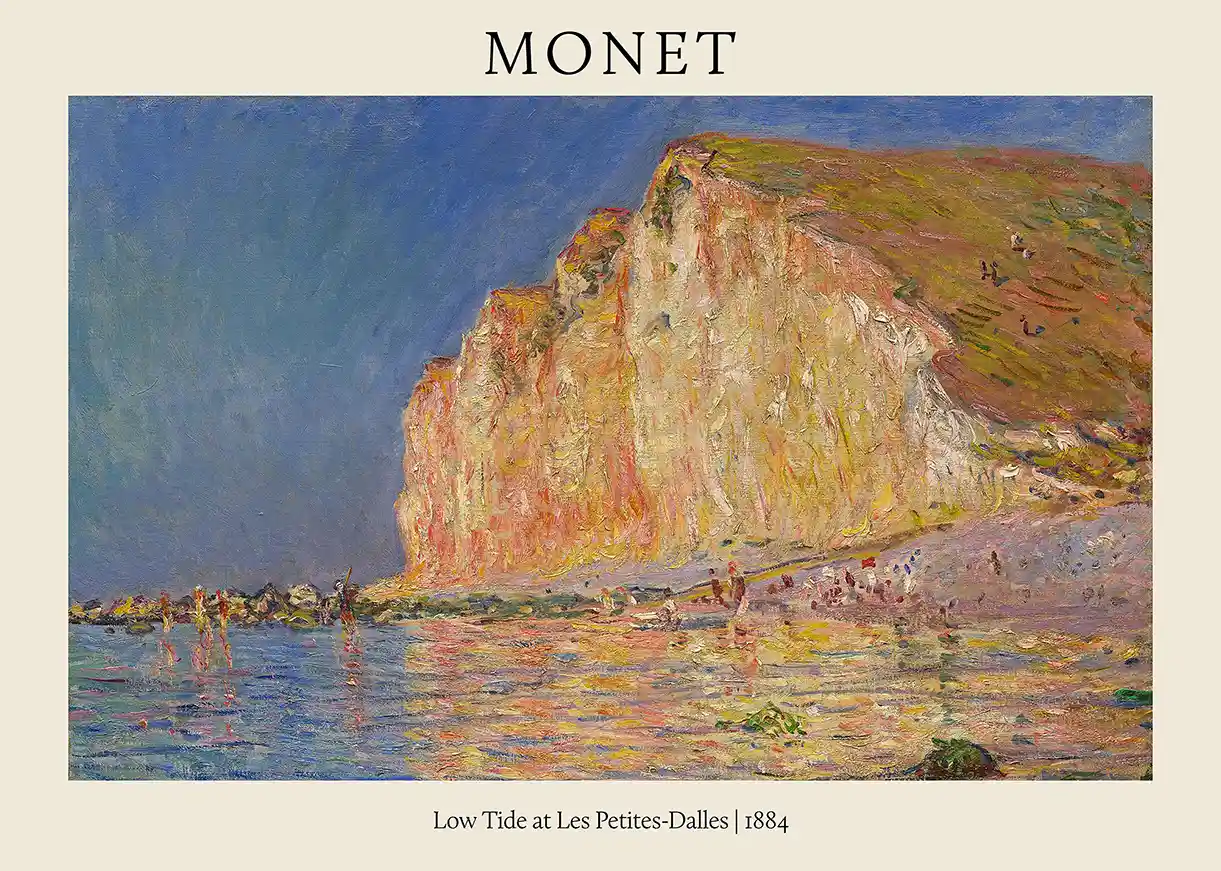 Claude Monet: Low Tide at Les Petites-Dalles (1884) Impressionist Seascape Poster