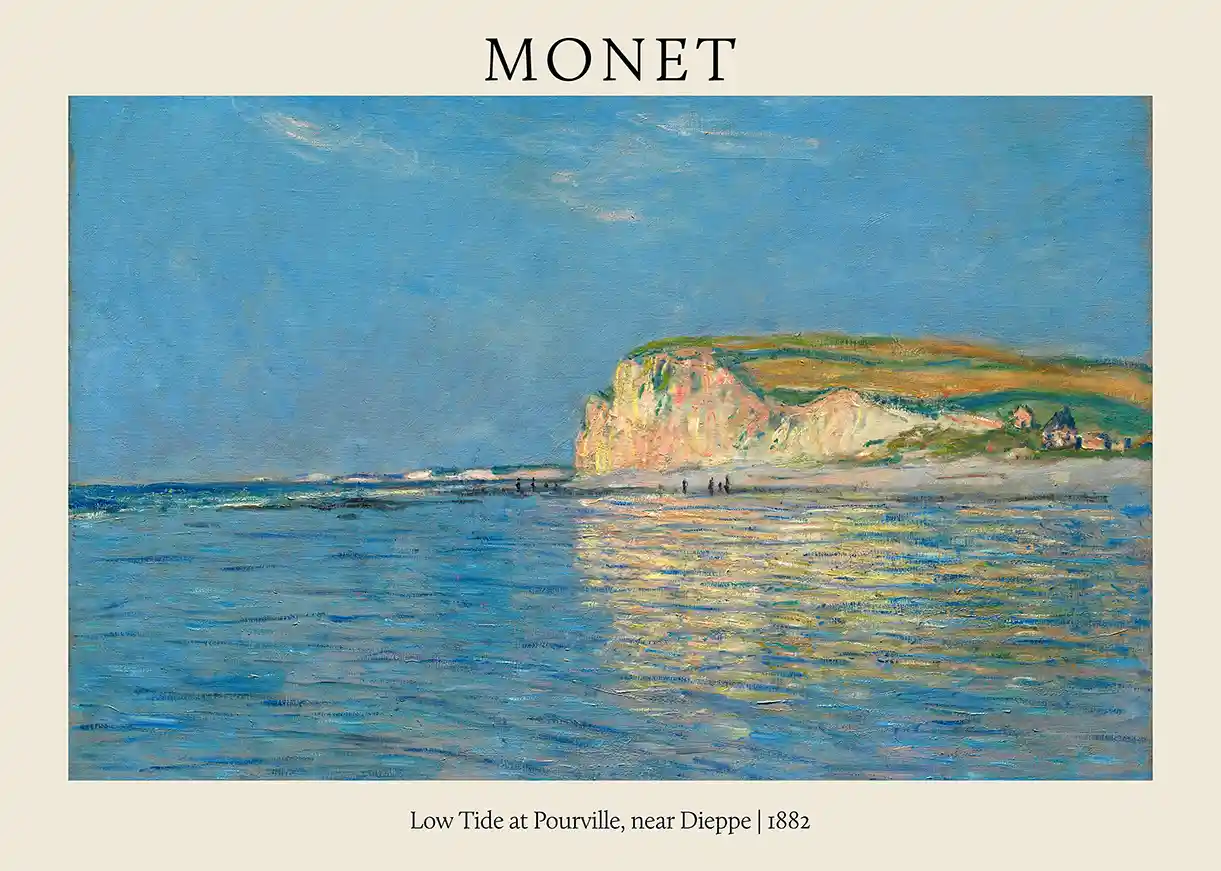 Monet's Low Tide at Pourville Poster | 1882 Impressionism Art Print