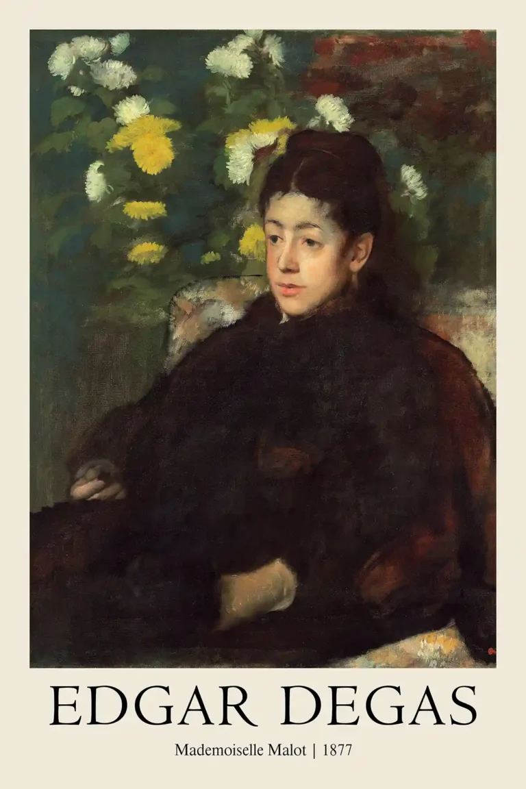 Edgar Degas Mademoiselle Malot — serene 1877 portrait by Edgar Degas featuring Mademoiselle Malot in a