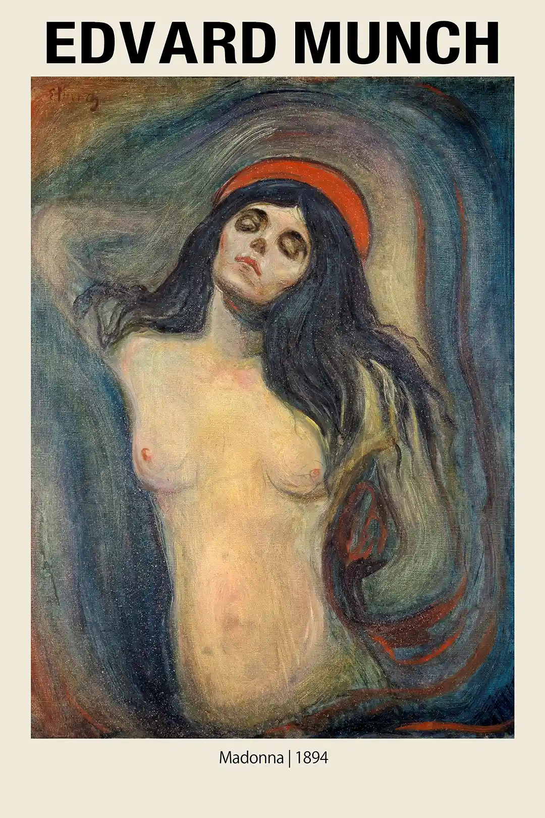 Edvard Munch 'Madonna' (1894) Expressionist Masterpiece Classic Art Poster Print