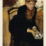 Edgar Degas Mary Cassatt Seated Holding Cards 1864 Art Print