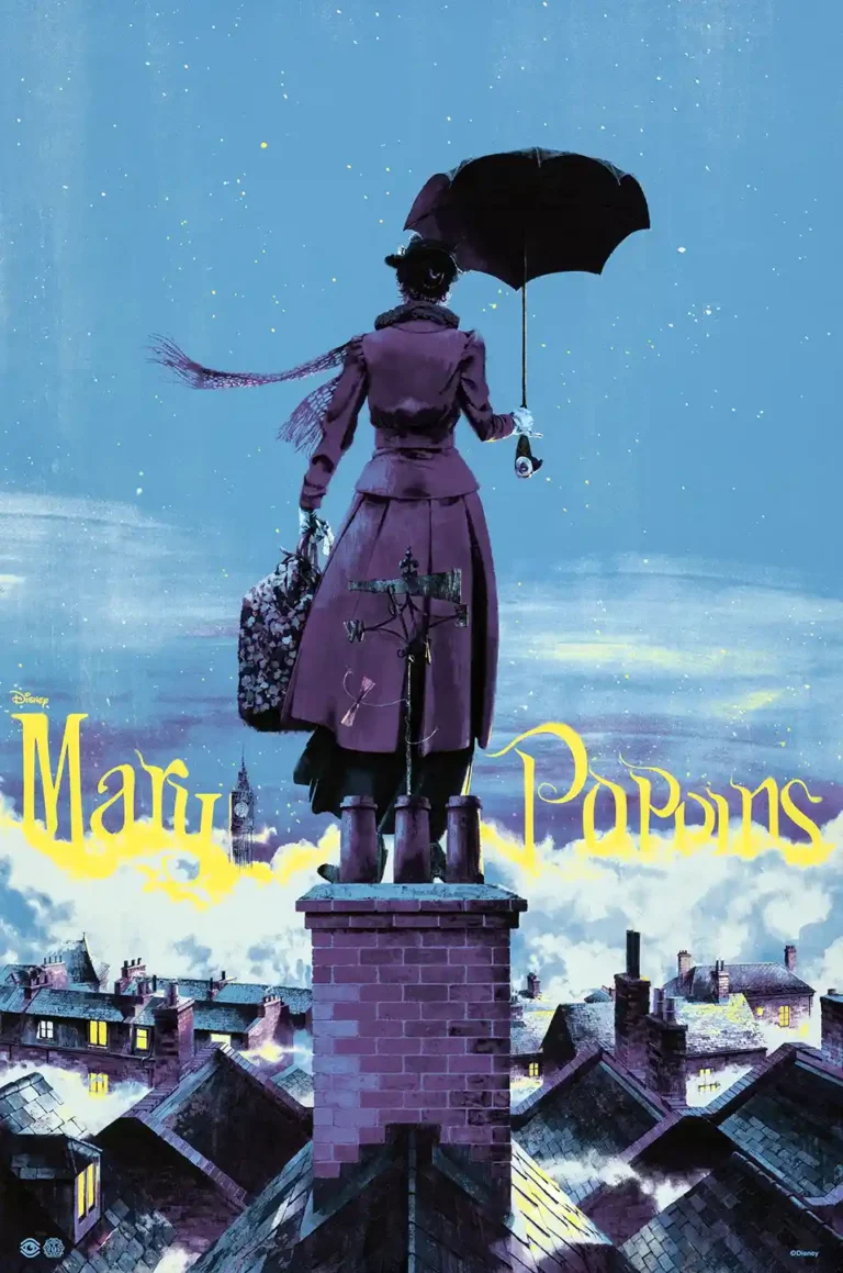 Mary Poppins Movie Poster - London Rooftops Art Print