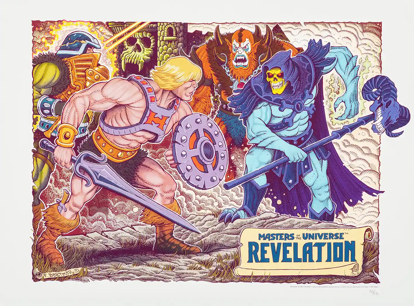 He-Man vs Skeletor: Masters of the Universe Revelation Art Print by Florian Bertmer