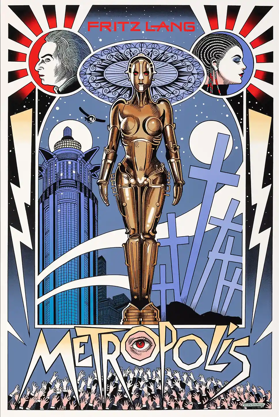 Fritz Lang's Metropolis Movie Poster by William Stout - Maria Robot Art Print
