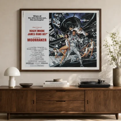 Moonraker – Vintage James Bond spy cinema movie poster by MerchFuse