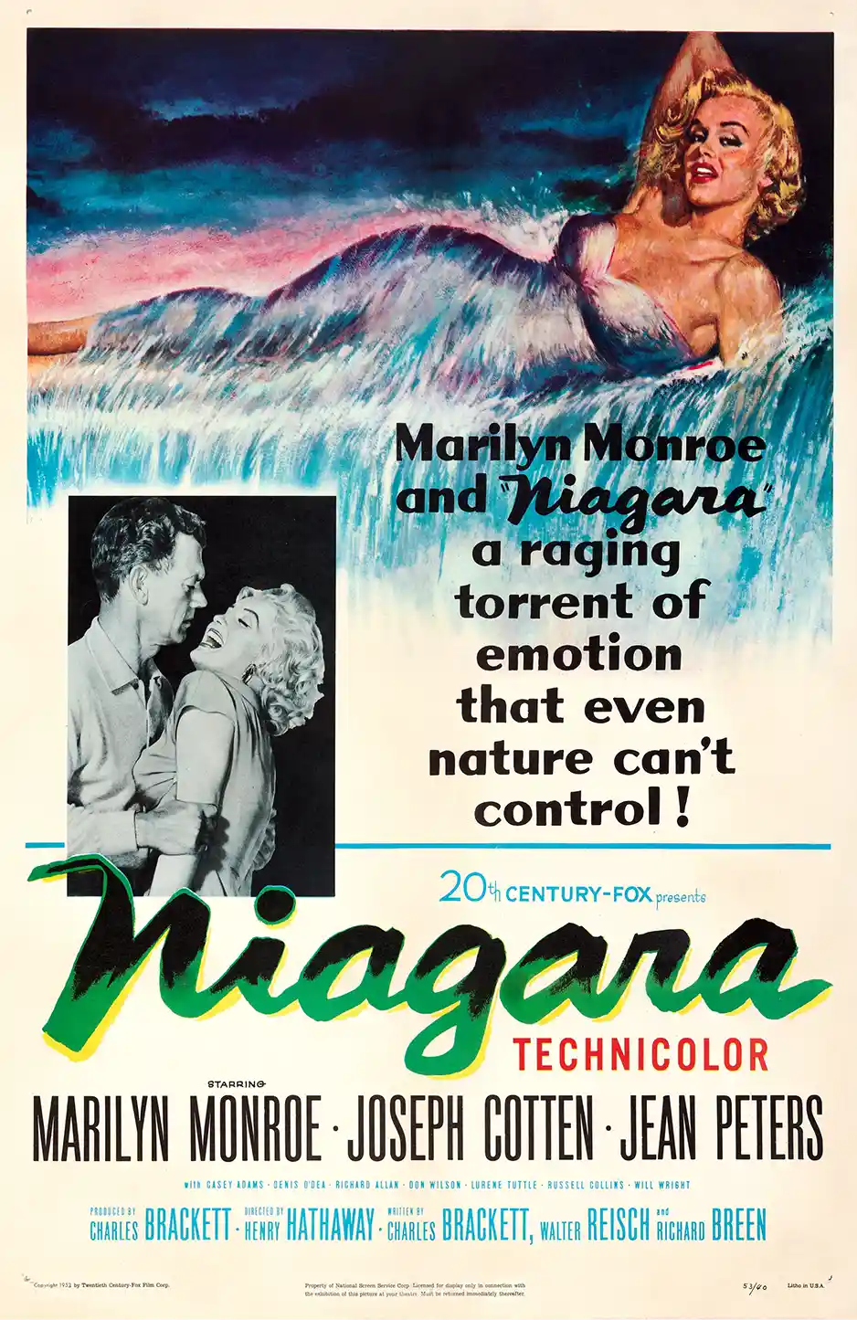 Vintage Niagara (1953) Movie Poster | Marilyn Monroe Film Noir Classic Print
