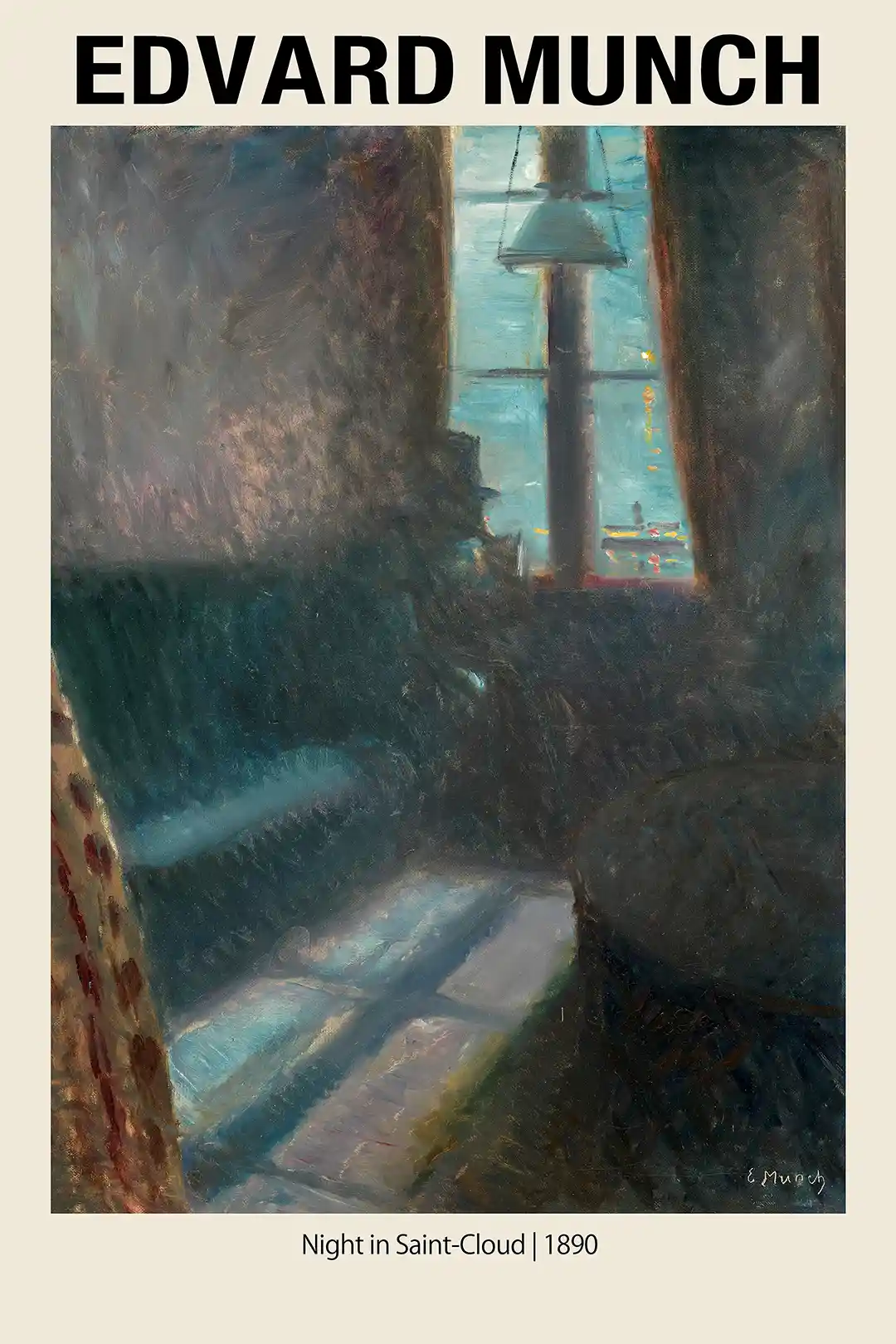 Edvard Munch 'Night in Saint-Cloud' (1890) Expressionist Fine Art Print Poster