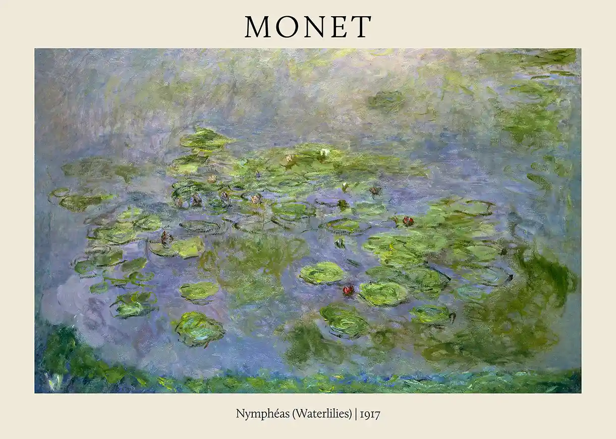 Claude Monet Nymphéas Waterlilies 1917 Impressionist Art Poster Print