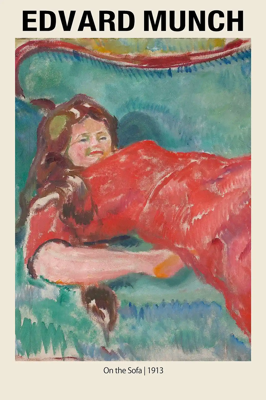 Edvard Munch "On the Sofa" (1913) Post-Impressionist Art Poster Print