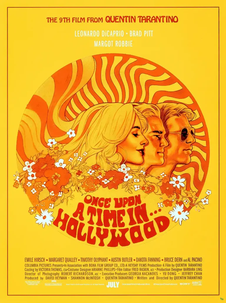 Once Upon a Time in Hollywood Psychedelic Movie Poster - Tarantino, DiCaprio & Pitt