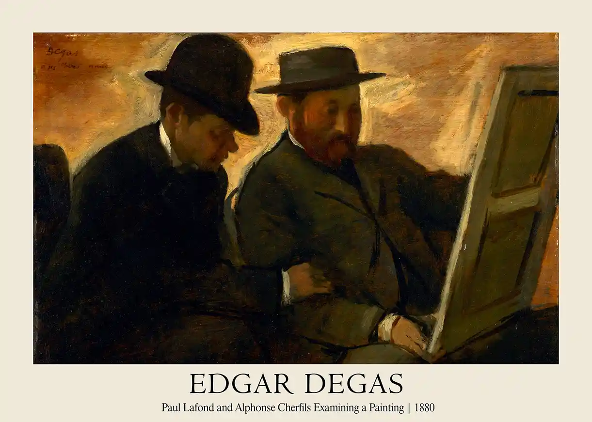 Edgar Degas - Paul Lafond and Alphonse Cherfils Examining a Painting (1880)