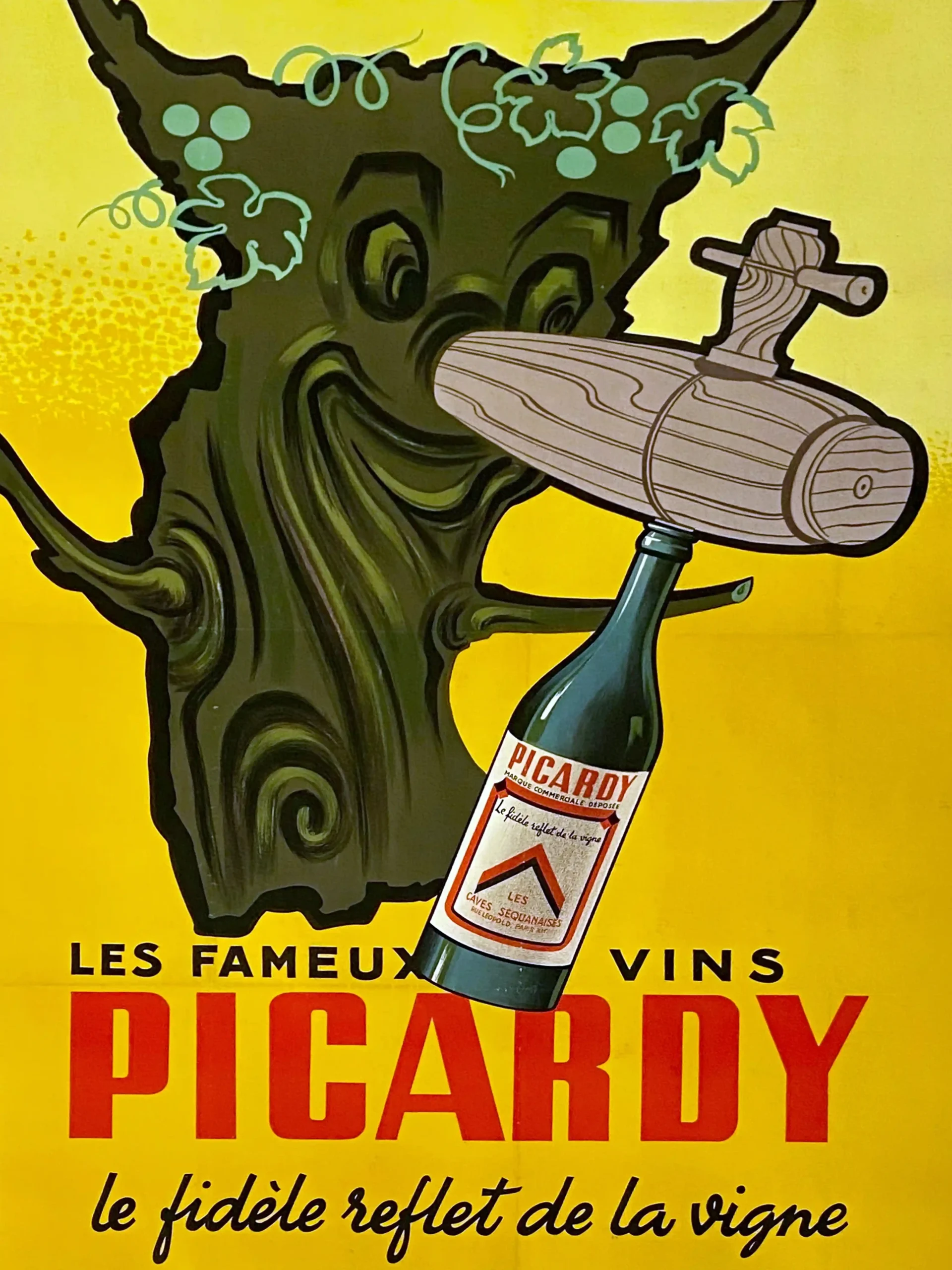 Vintage Picardy Wine Poster (1930s French Alcohol Advertisement)