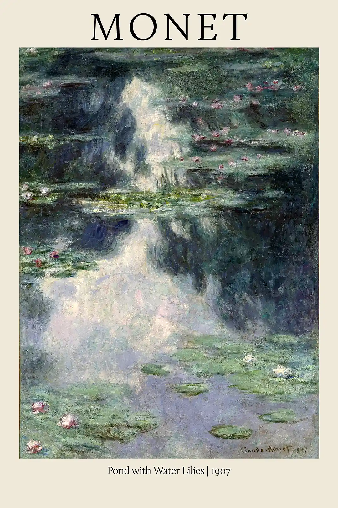 Claude Monet Water Lilies 1907 Impressionism Poster | Giverny Pond Art Print