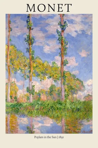 Monet Poplars in the Sun 1891 Impressionist Landscape Art Print