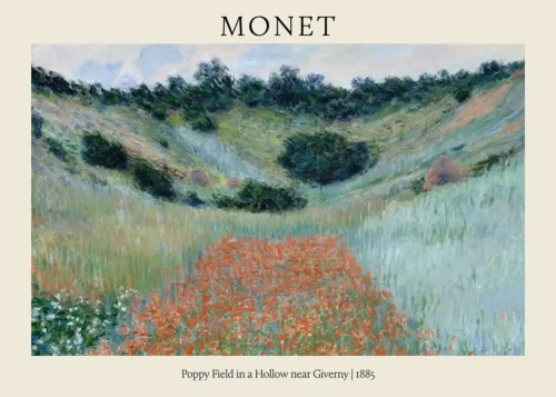 Claude Monet Poppy Field in a Hollow near Giverny 1885 Art Print