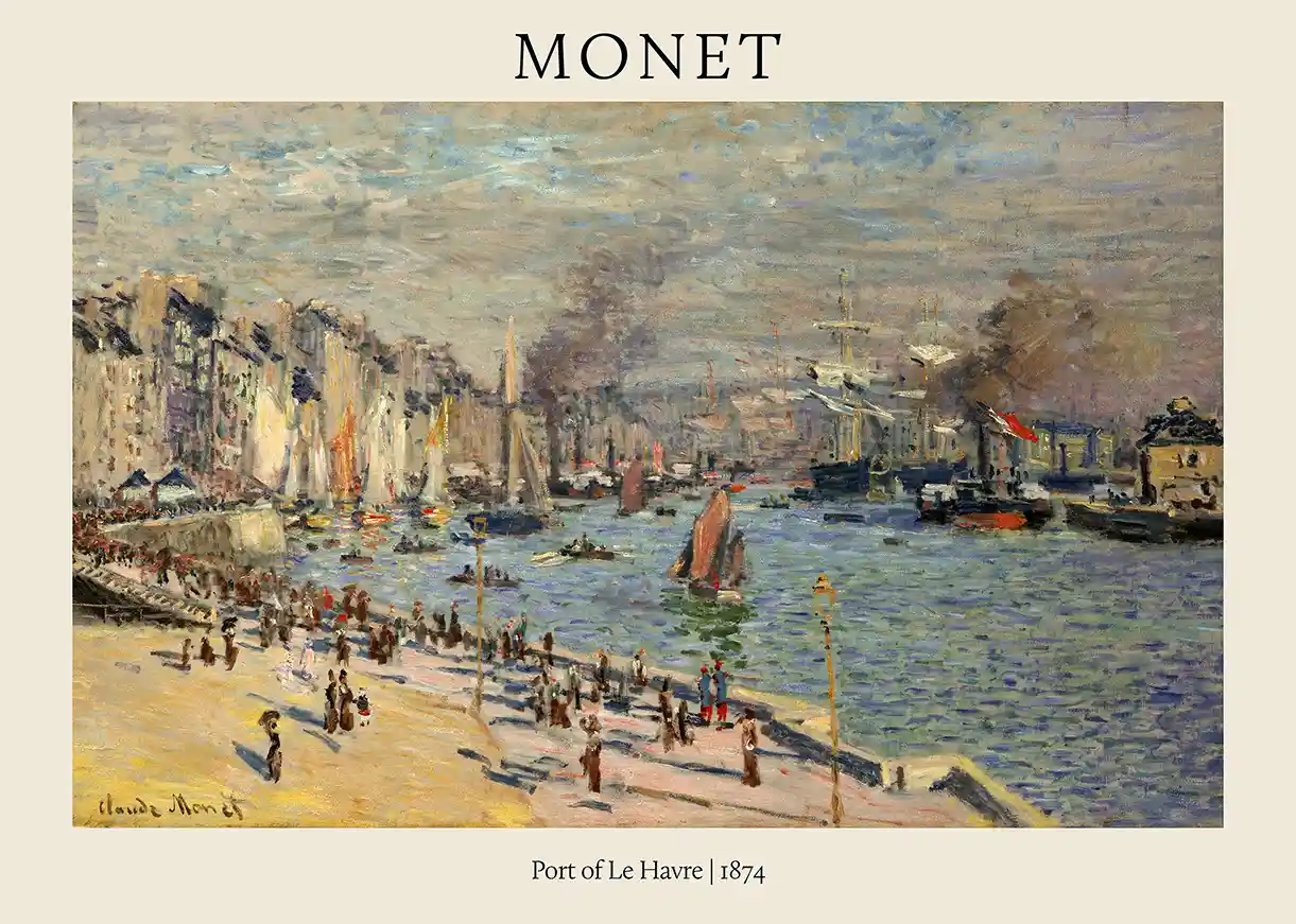 Claude Monet's Port of Le Havre (1874) Classic Impressionist Painting Print