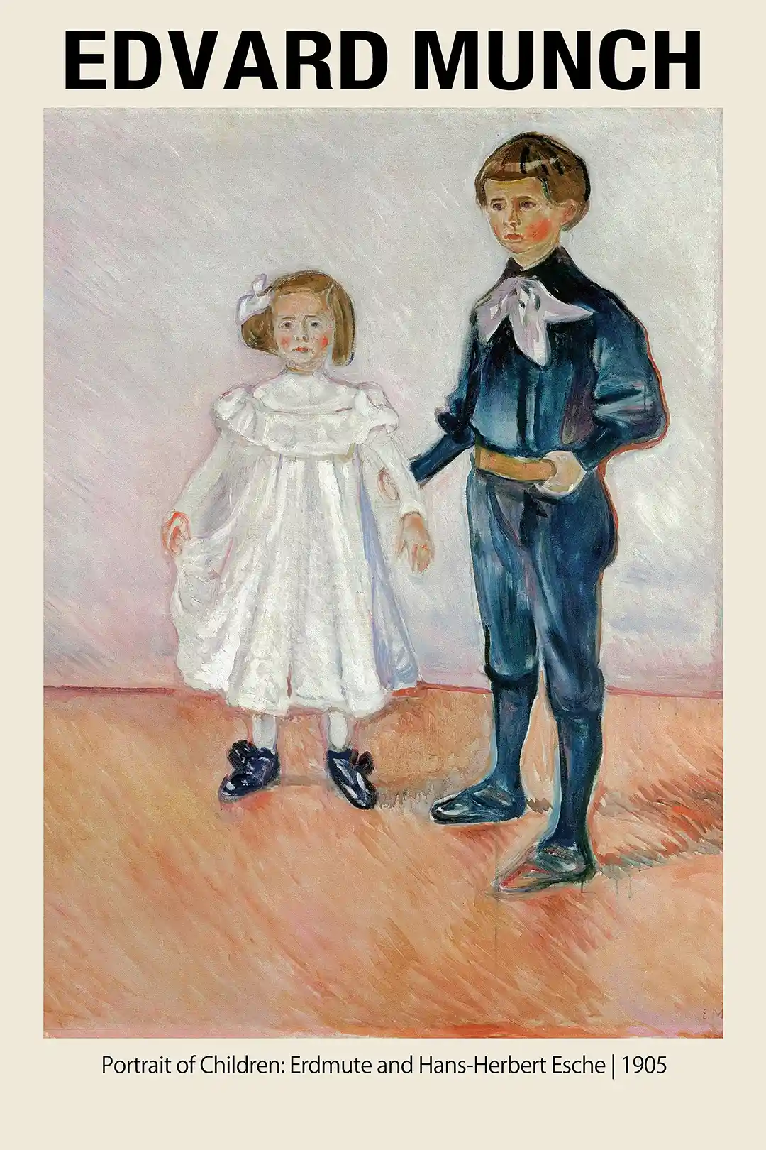 Edvard Munch Poster: "Portrait of Children Erdmute and Hans Herbert Esche" (1905)