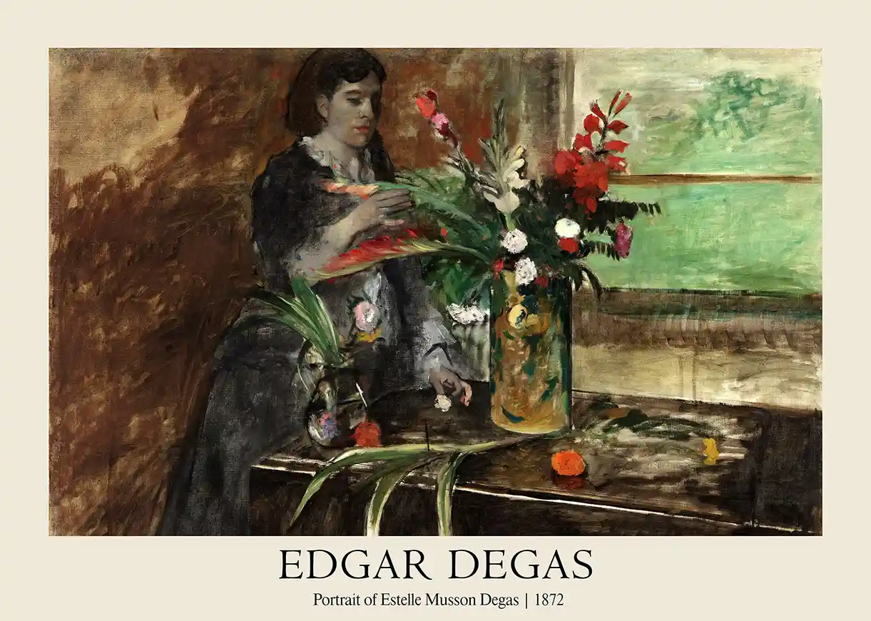 Edgar Degas: Portrait of Estelle Musson Degas (1872) Fine Art Reproduction Poster