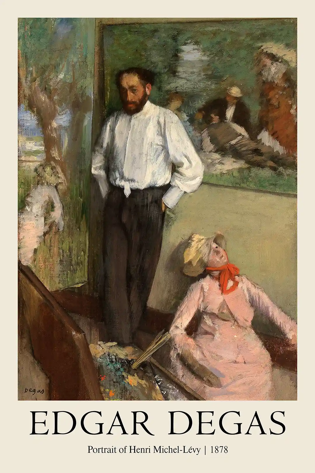 Edgar Degas: Portrait of Henri Michel-Lévy (1878) Impressionist Art Print