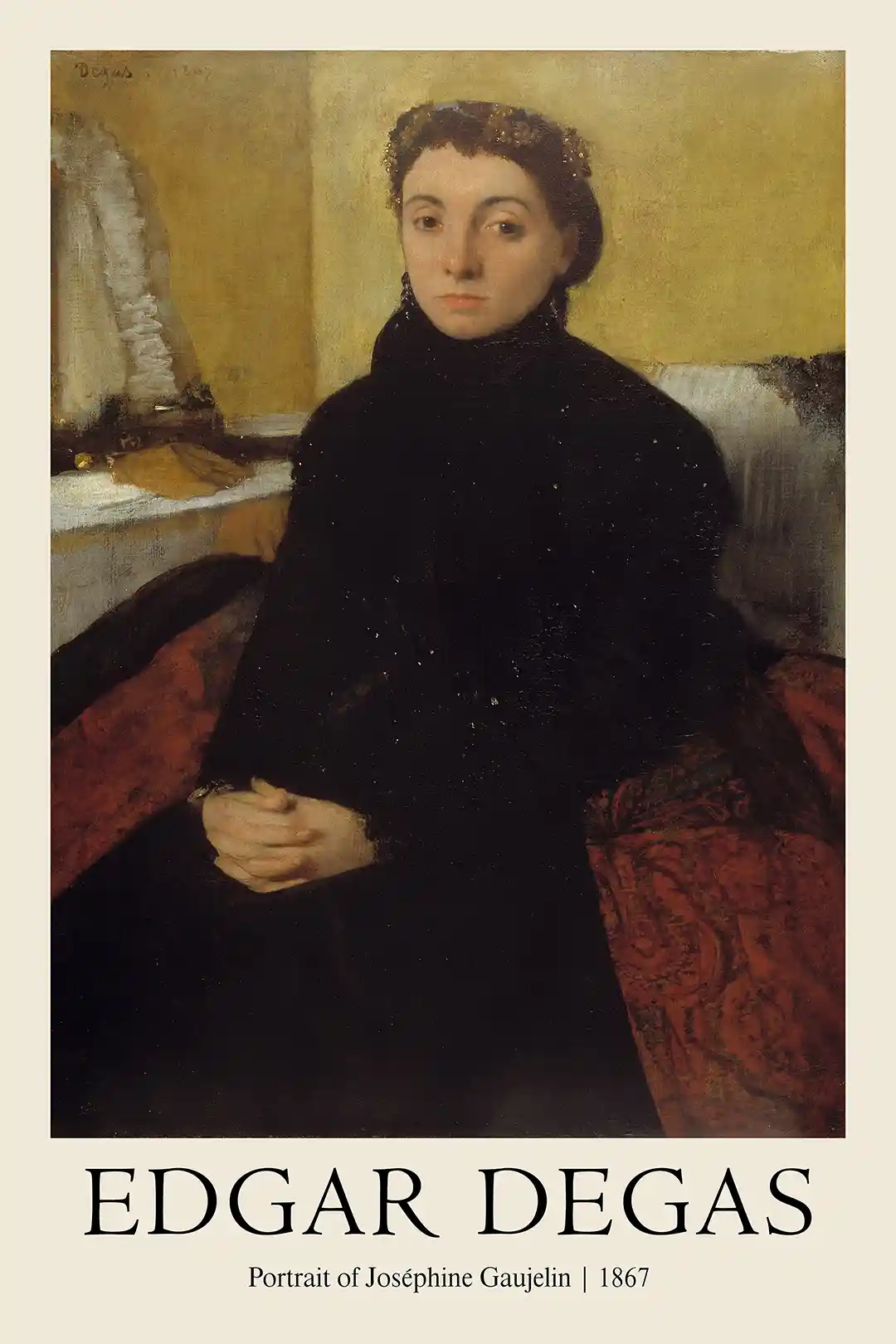 Edgar Degas: Portrait of Joséphine Gaujelin (1867) Classic Impressionist Art Poster