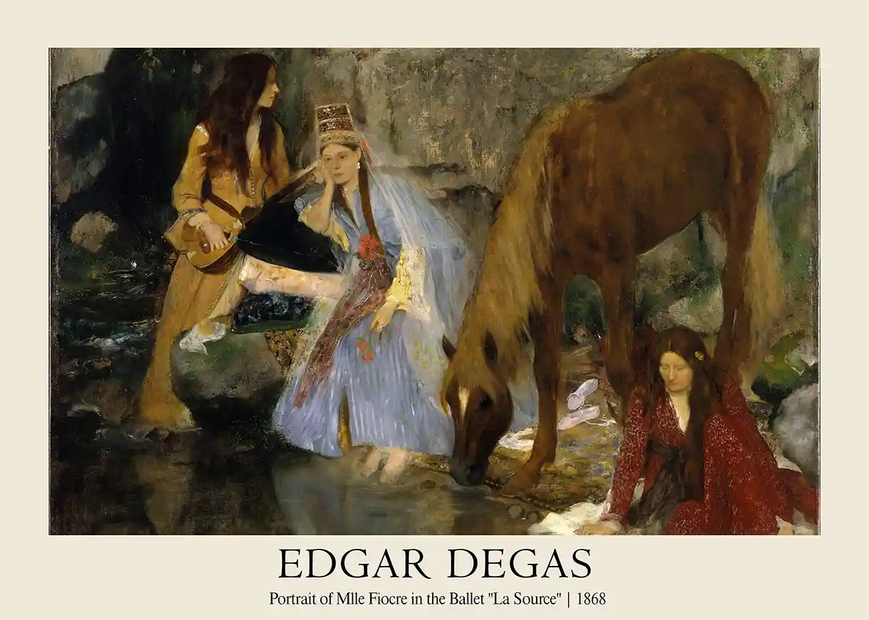 Edgar Degas - Portrait of Mlle Fiocre in the Ballet "La Source" (1868) Poster