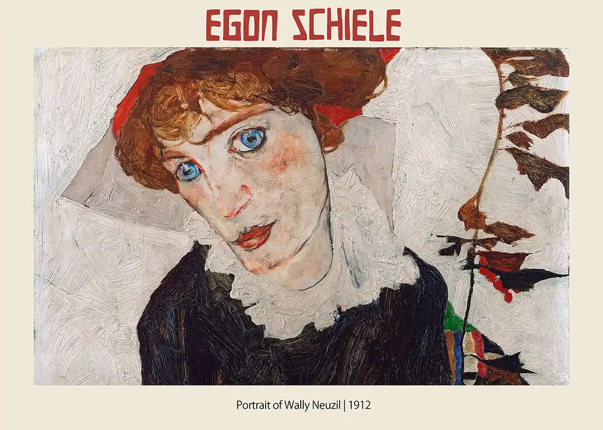 Egon Schiele "Portrait of Wally Neuzil" (1912) Expressionist Art Poster Print