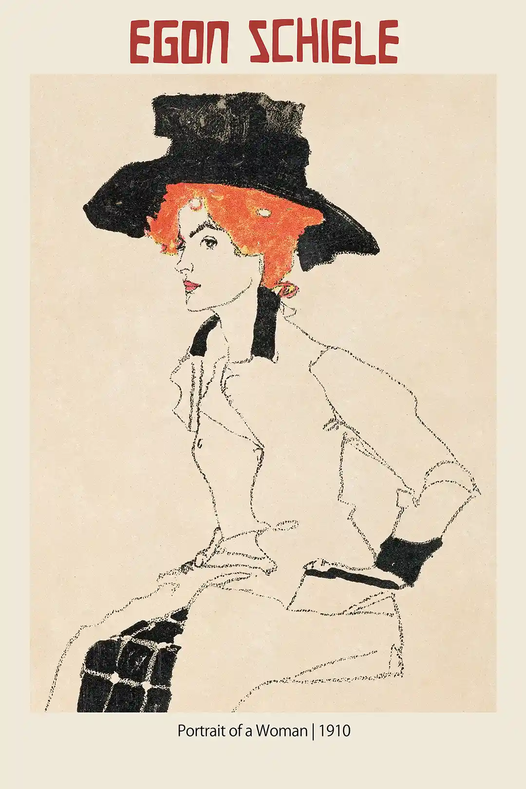 Egon Schiele - Portrait of a Woman (1910) Poster | Expressionist Art Print