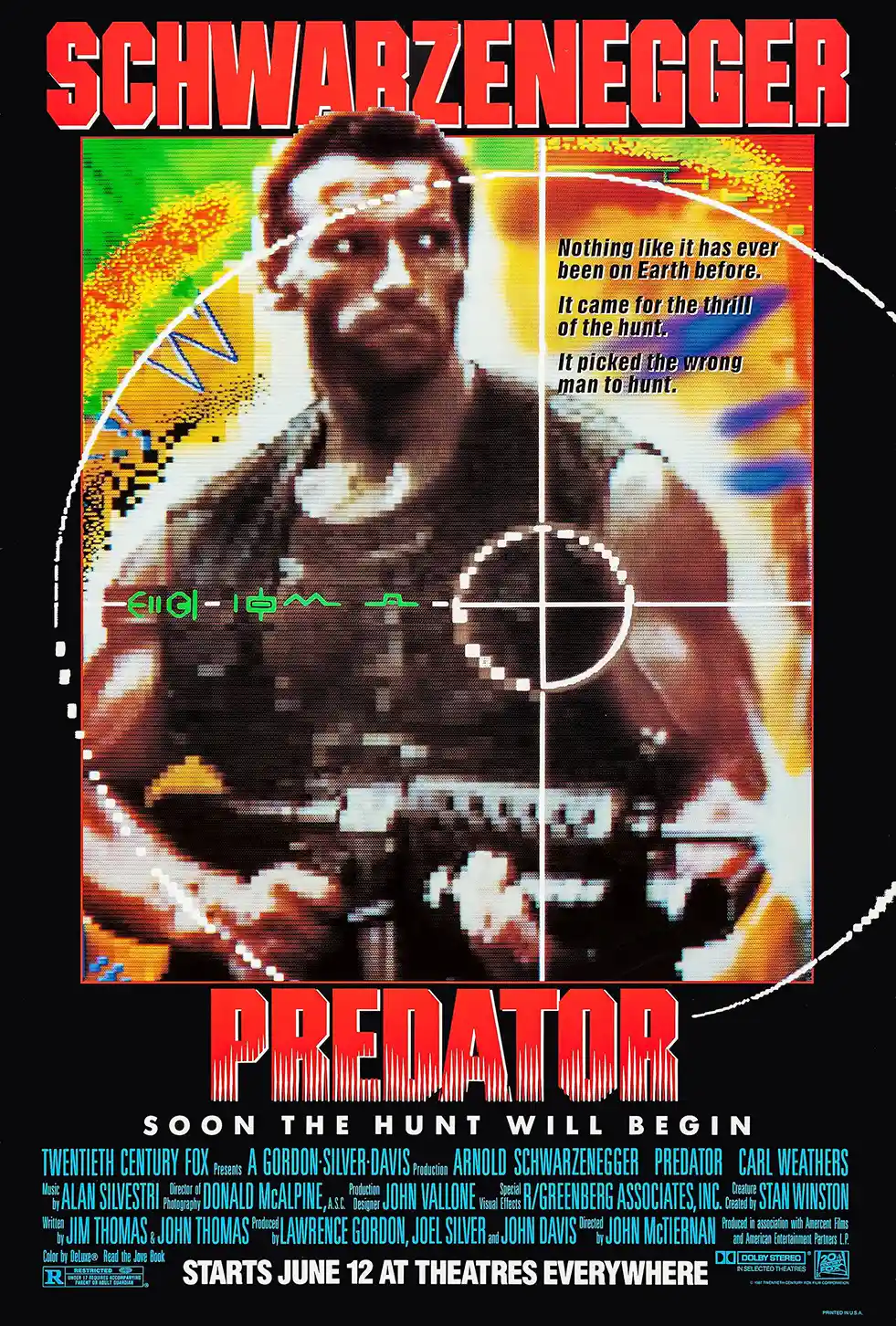 Predator Movie Poster – 1987 Original Theatrical Poster (Style A): Vintage Sci-Fi Wall Art Print