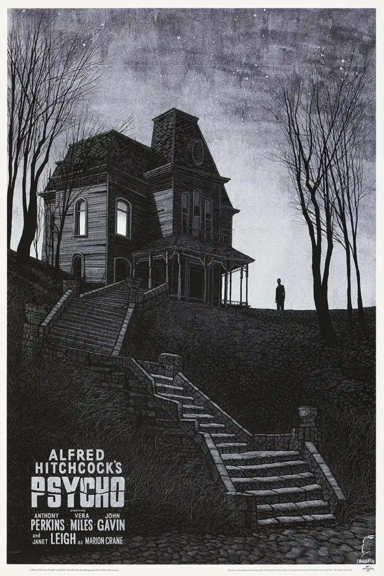 Alfred Hitchcock's Psycho Bates Motel Daniel Danger Movie Poster - Premium Wall Art Print