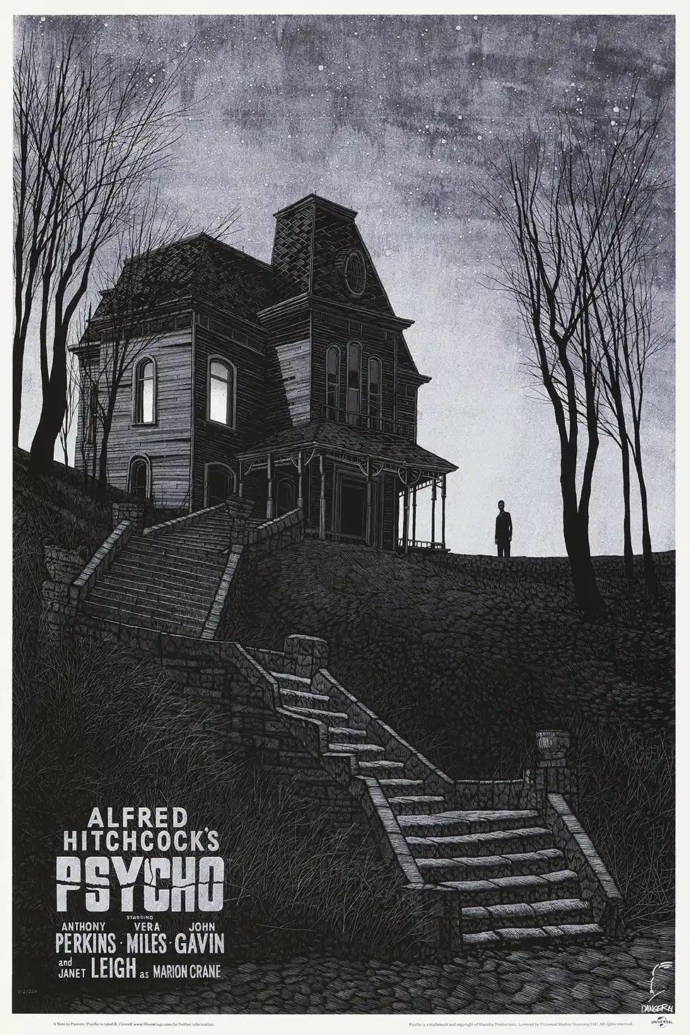 Alfred Hitchcock's Psycho Bates Motel Daniel Danger Mondo Art Poster 3 Alfred Hitchcock's Psycho Bates Motel Daniel Danger Mondo Art Poster