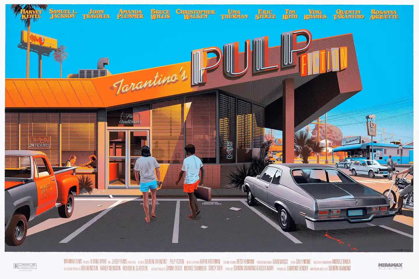 Pulp Fiction Poster - Laurent Durieux Alternate Movie Art - Mondo Style Diner Scene