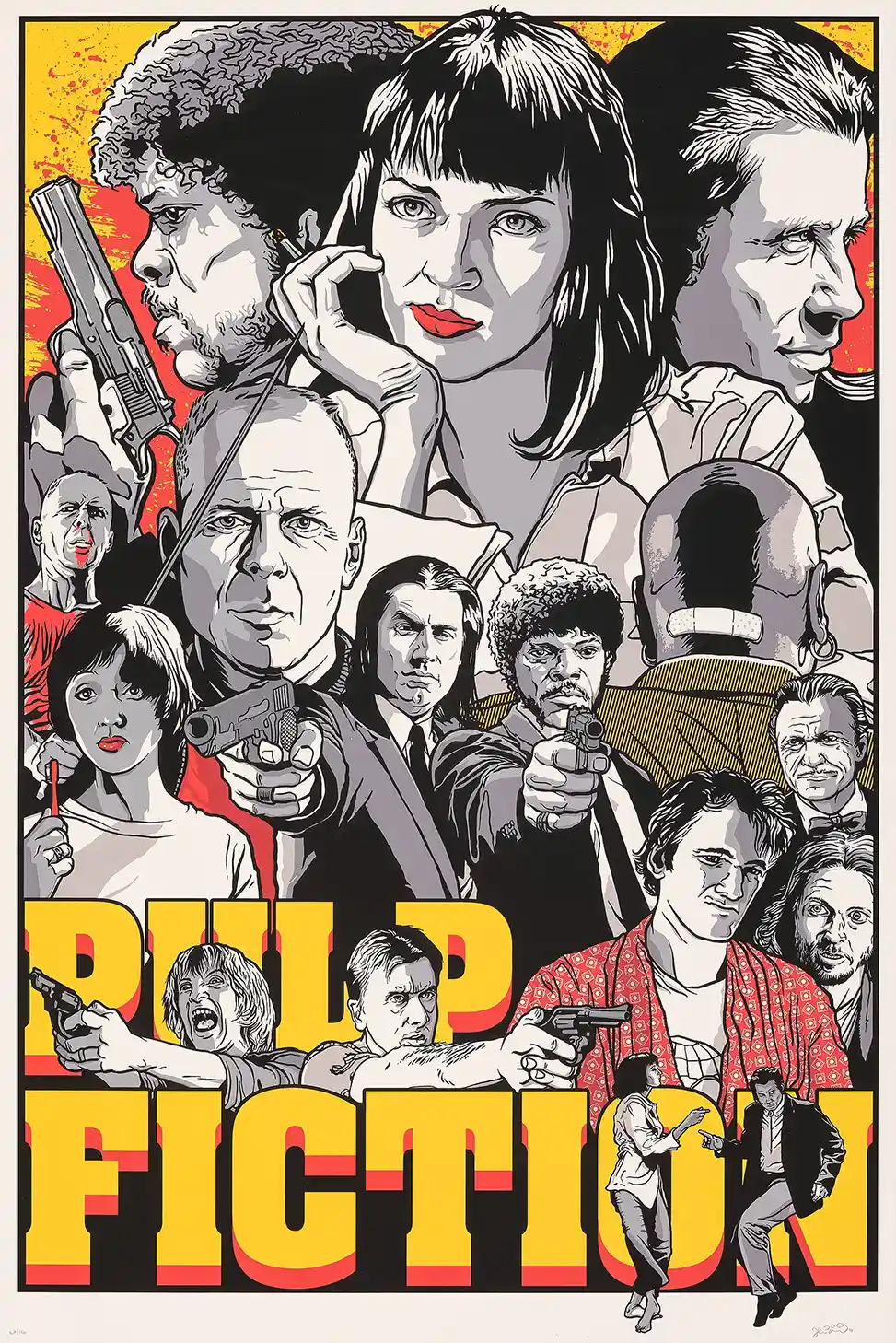Pulp Fiction Poster by Joshua Budich | Iconic Movie Montage Art Print