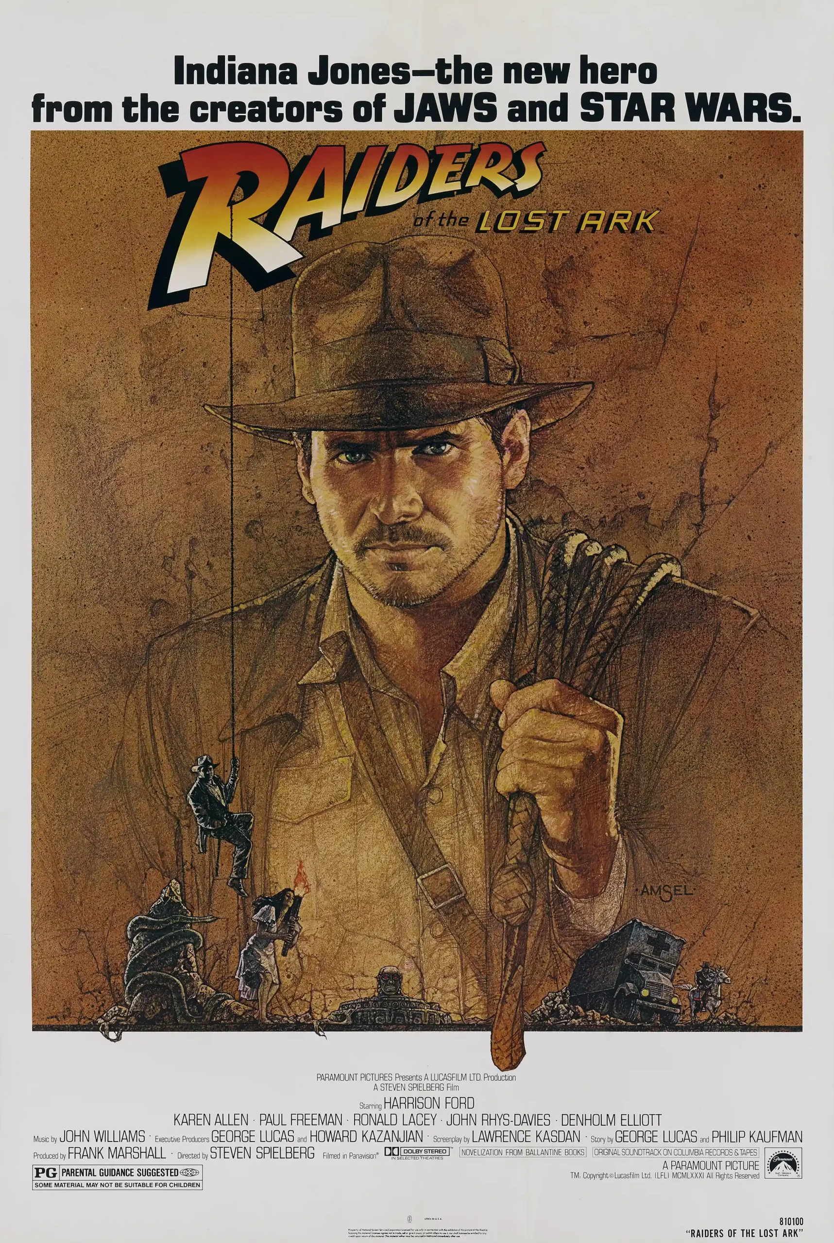 Raiders Of The Lost Ark Movie Poster – 1981 Original Theatrical Poster: Vintage Wall Art Print