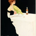 Raoul Maurain Cognac Vintage Poster (c. 1900) - Elegant Art Nouveau Lady 2 Raoul Maurain and Co Cognac