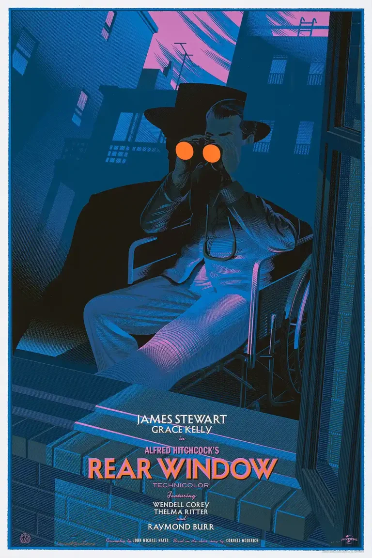 Alfred Hitchcock's Rear Window Movie Poster - Classic Thriller Movie Art